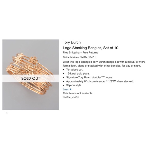 Tory Burch 😍Logo T Bangle Bracelet- 1 LEFT - Picture 8 of 8